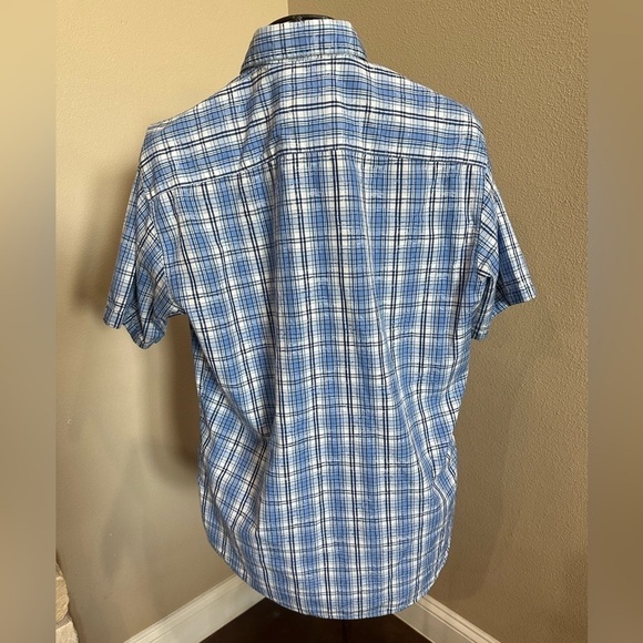 BUGATCHI Men’s Plaid Short Sleeve Button Down Shirt, EUC! - Picture 2 of 10